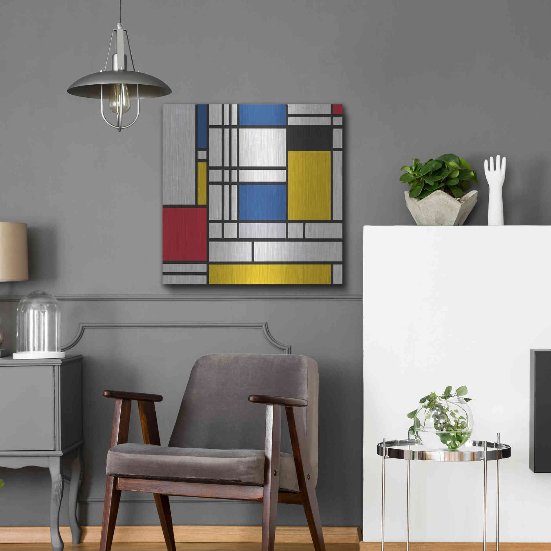 Luxe Metal Art 'Mondrian NFT2' by Luxe Portfolio, Metal Wall Art,24x24