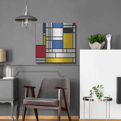 Luxe Metal Art 'Mondrian NFT2' by Luxe Portfolio, Metal Wall Art,24x24