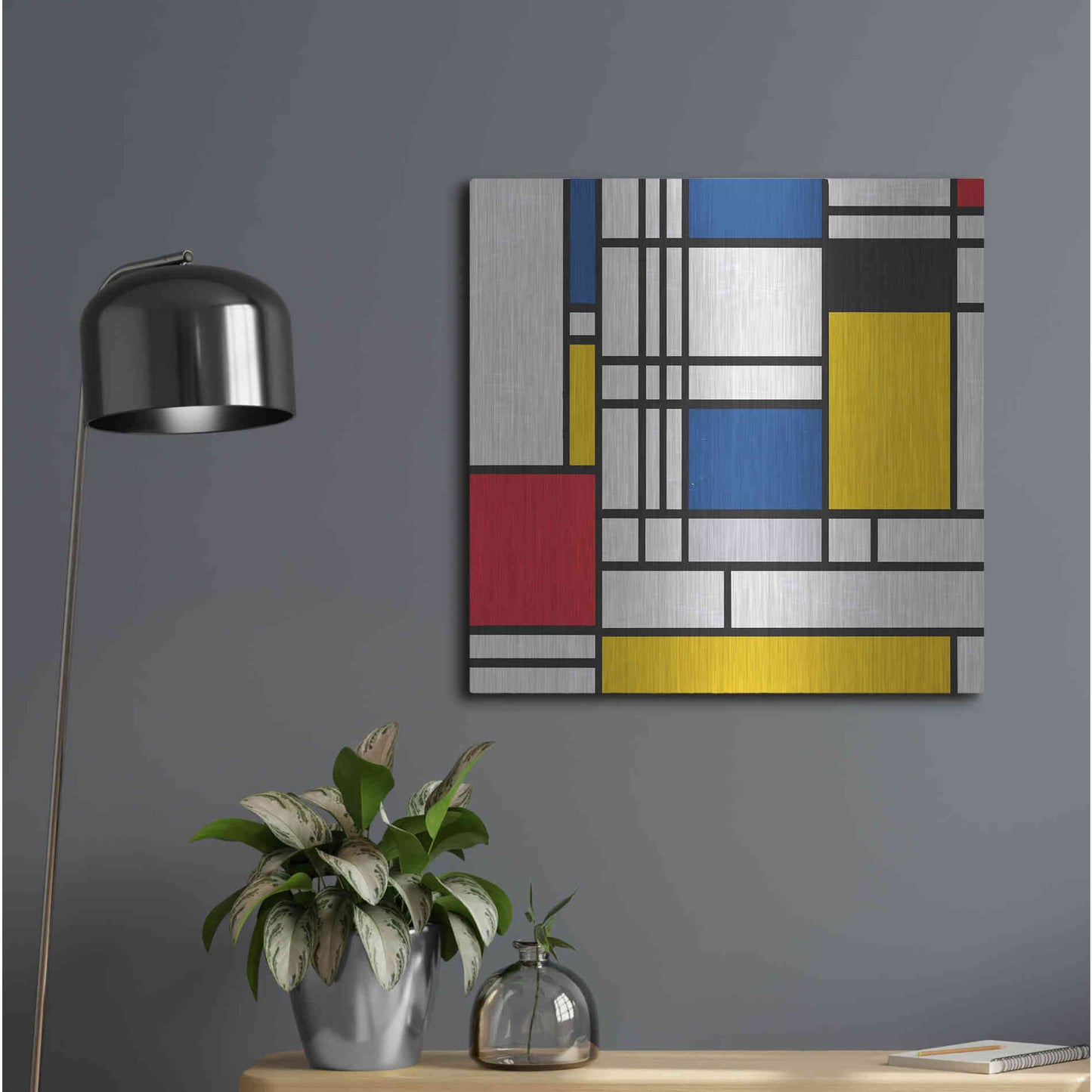 Luxe Metal Art 'Mondrian NFT2' by Luxe Portfolio, Metal Wall Art,24x24