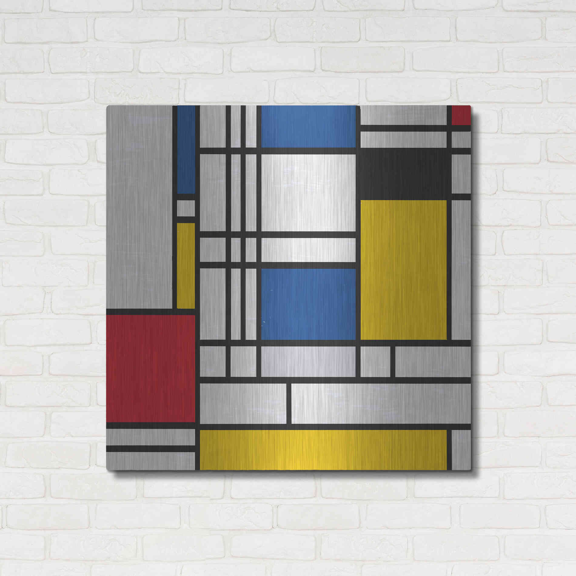 Luxe Metal Art 'Mondrian NFT2' by Luxe Portfolio, Metal Wall Art,36x36