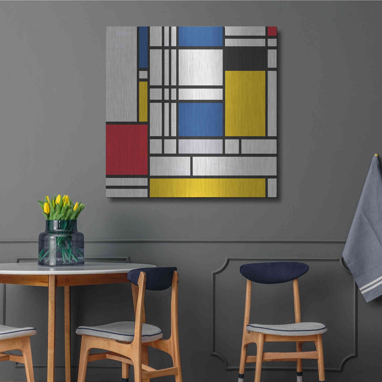 Luxe Metal Art 'Mondrian NFT2' by Luxe Portfolio, Metal Wall Art,36x36