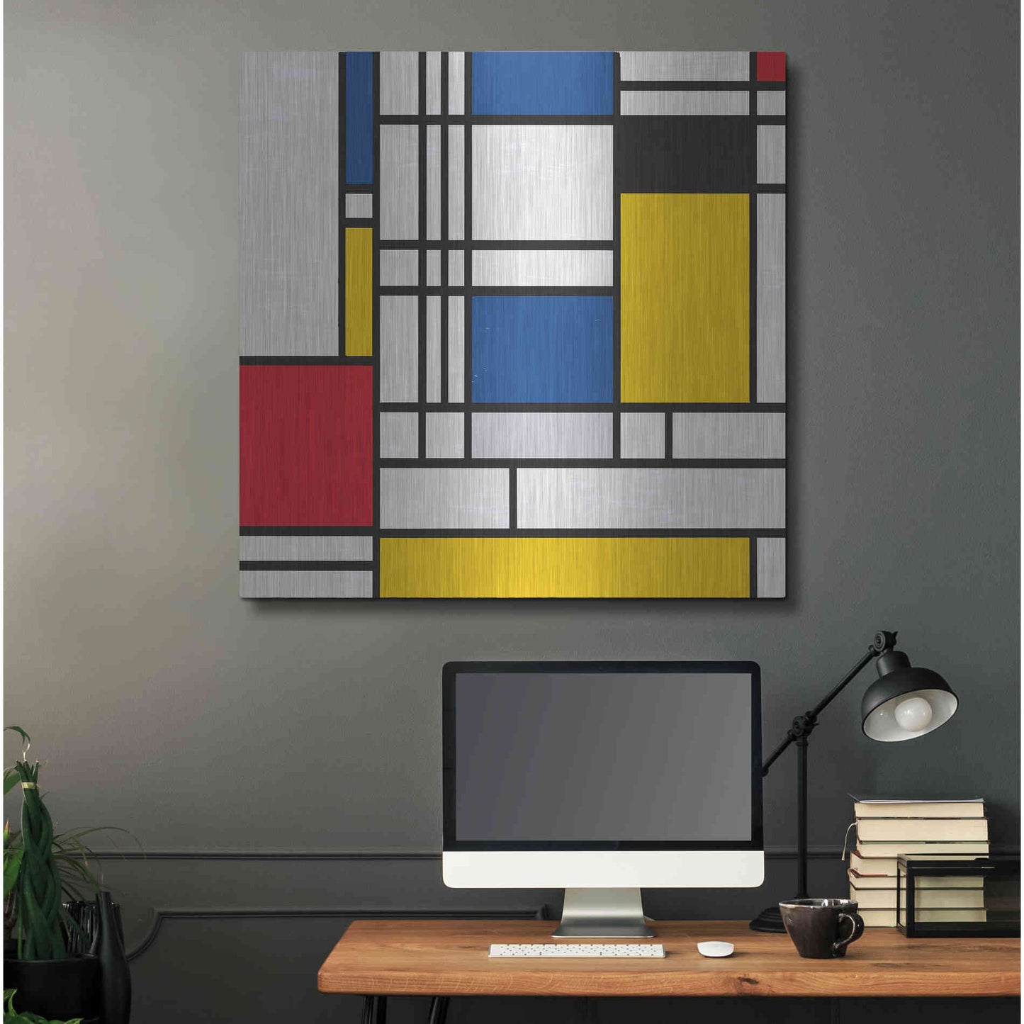 Luxe Metal Art 'Mondrian NFT2' by Luxe Portfolio, Metal Wall Art,36x36