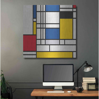 Luxe Metal Art 'Mondrian NFT2' by Luxe Portfolio, Metal Wall Art,36x36