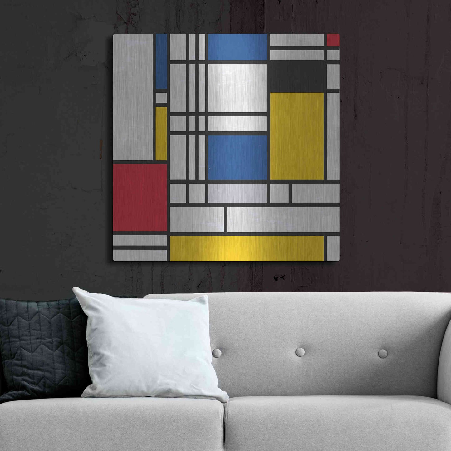 Luxe Metal Art 'Mondrian NFT2' by Luxe Portfolio, Metal Wall Art,36x36