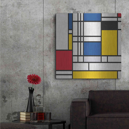 Luxe Metal Art 'Mondrian NFT2' by Luxe Portfolio, Metal Wall Art,36x36
