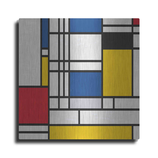 Luxe Metal Art 'Mondrian NFT2' by Luxe Portfolio, Metal Wall Art