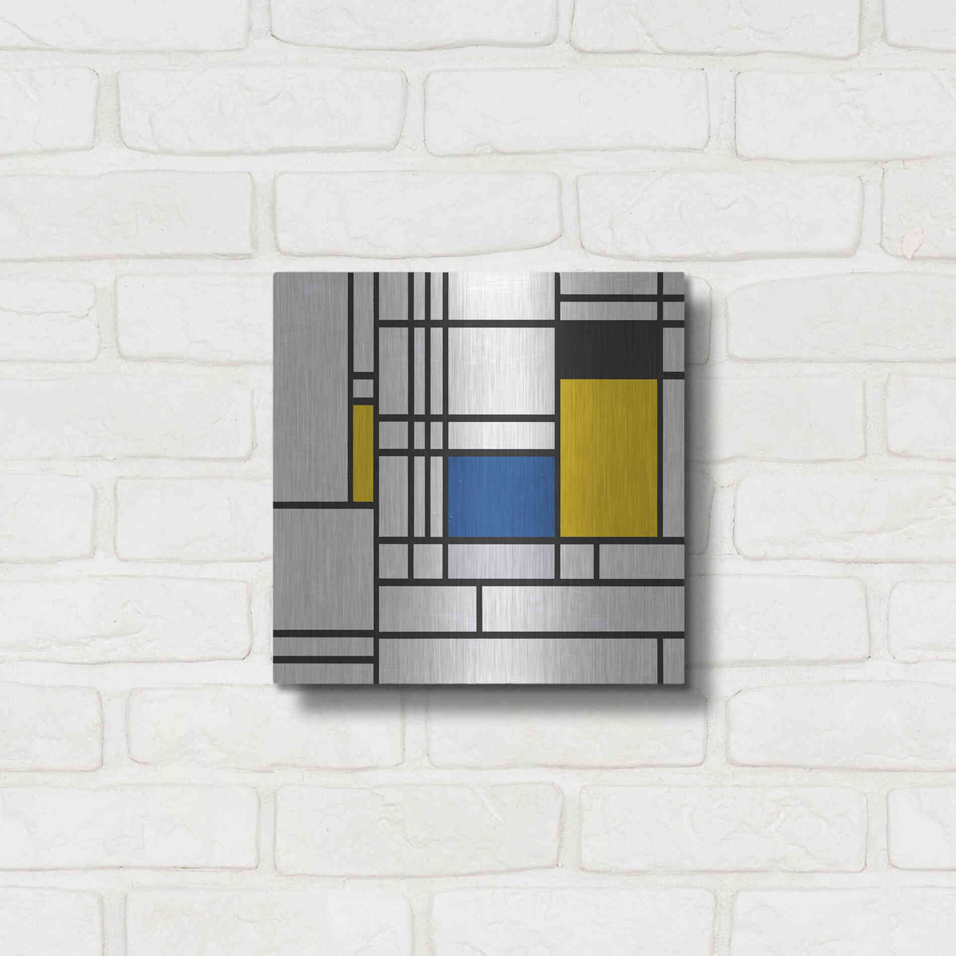 Luxe Metal Art 'Mondrian NFT3' by Luxe Portfolio, Metal Wall Art,12x12