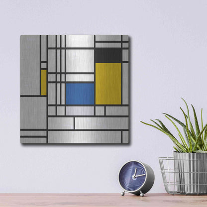 Luxe Metal Art 'Mondrian NFT3' by Luxe Portfolio, Metal Wall Art,12x12
