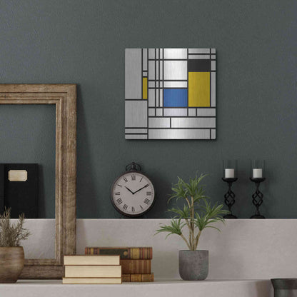 Luxe Metal Art 'Mondrian NFT3' by Luxe Portfolio, Metal Wall Art,12x12