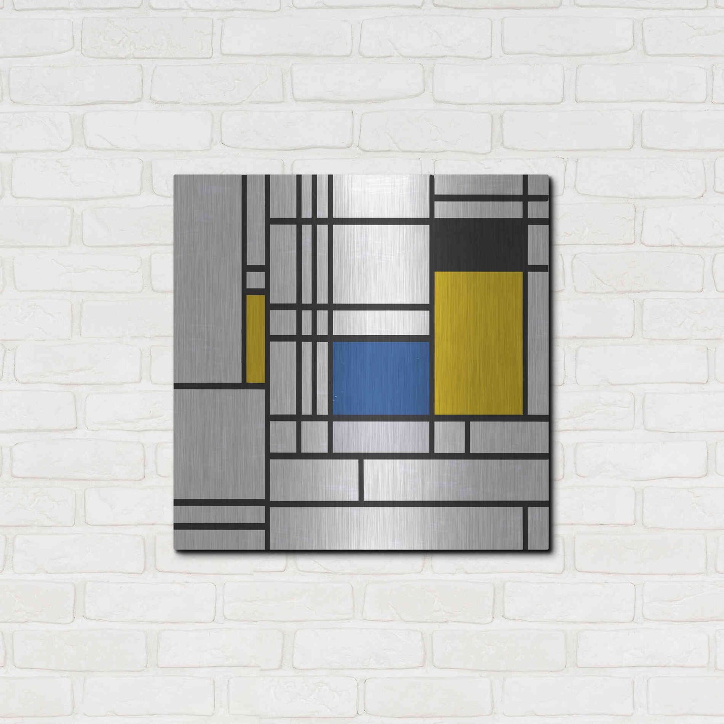 Luxe Metal Art 'Mondrian NFT3' by Luxe Portfolio, Metal Wall Art,24x24