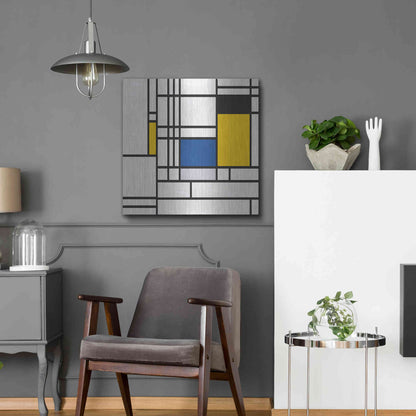 Luxe Metal Art 'Mondrian NFT3' by Luxe Portfolio, Metal Wall Art,24x24