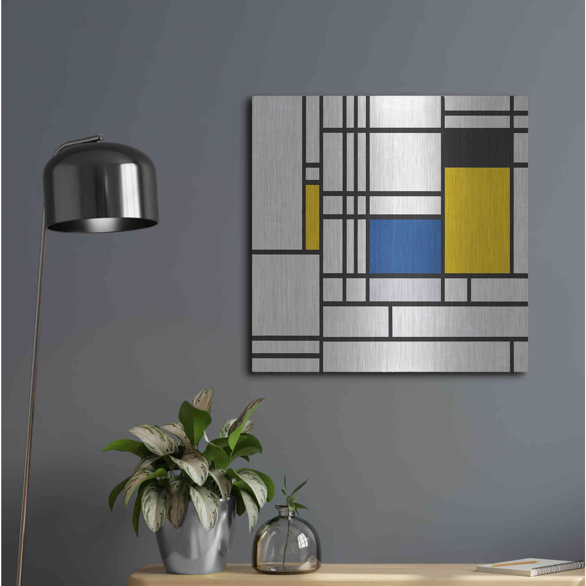 Luxe Metal Art 'Mondrian NFT3' by Luxe Portfolio, Metal Wall Art,24x24