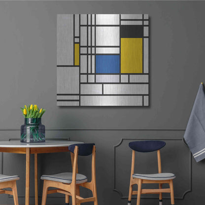 Luxe Metal Art 'Mondrian NFT3' by Luxe Portfolio, Metal Wall Art,36x36