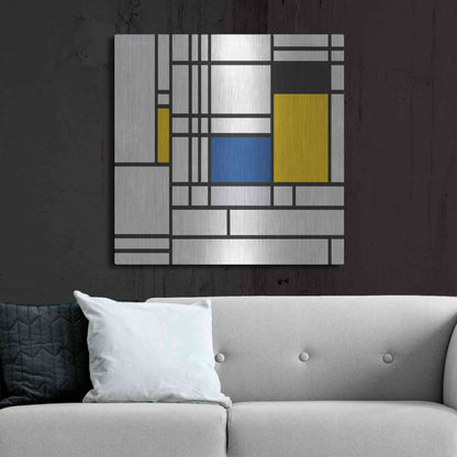 Luxe Metal Art 'Mondrian NFT3' by Luxe Portfolio, Metal Wall Art,36x36