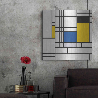 Luxe Metal Art 'Mondrian NFT3' by Luxe Portfolio, Metal Wall Art,36x36