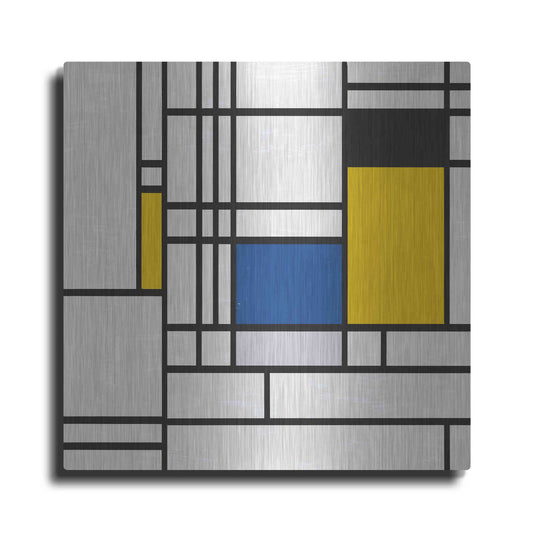 Luxe Metal Art 'Mondrian NFT3' by Luxe Portfolio, Metal Wall Art