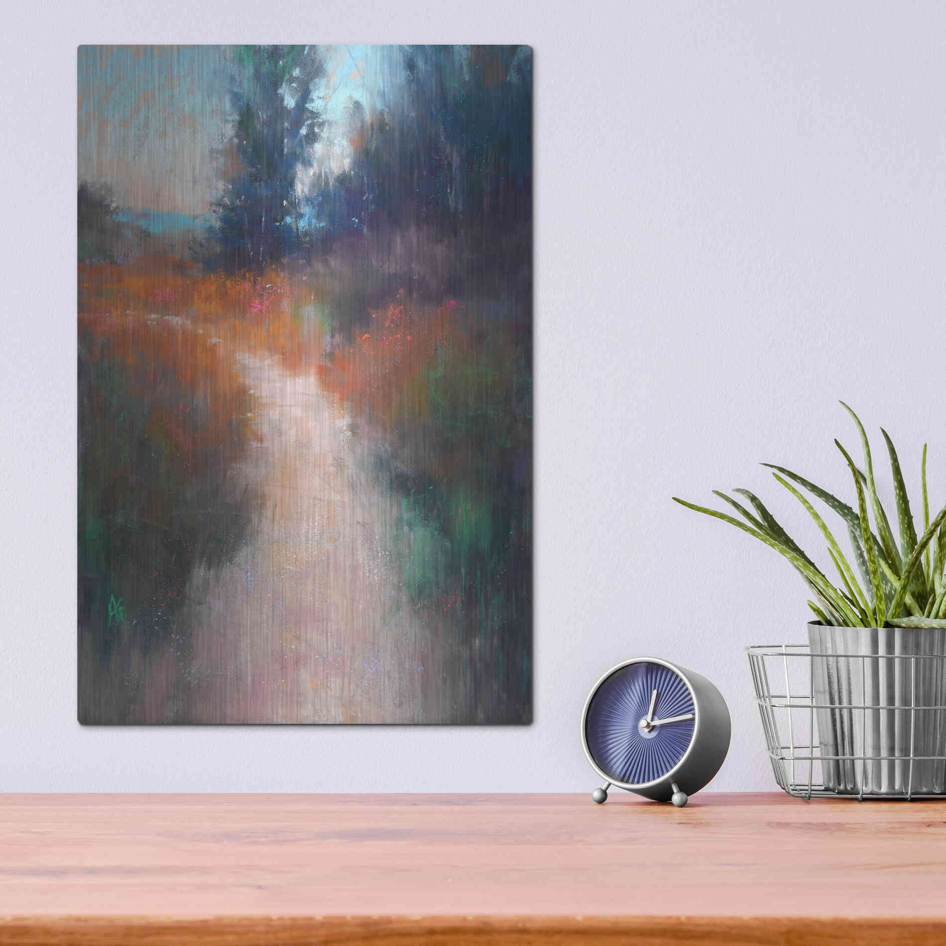 Luxe Metal Art 'Behind the Trees' by Alejandra Goss, Metal Wall Art,12x16