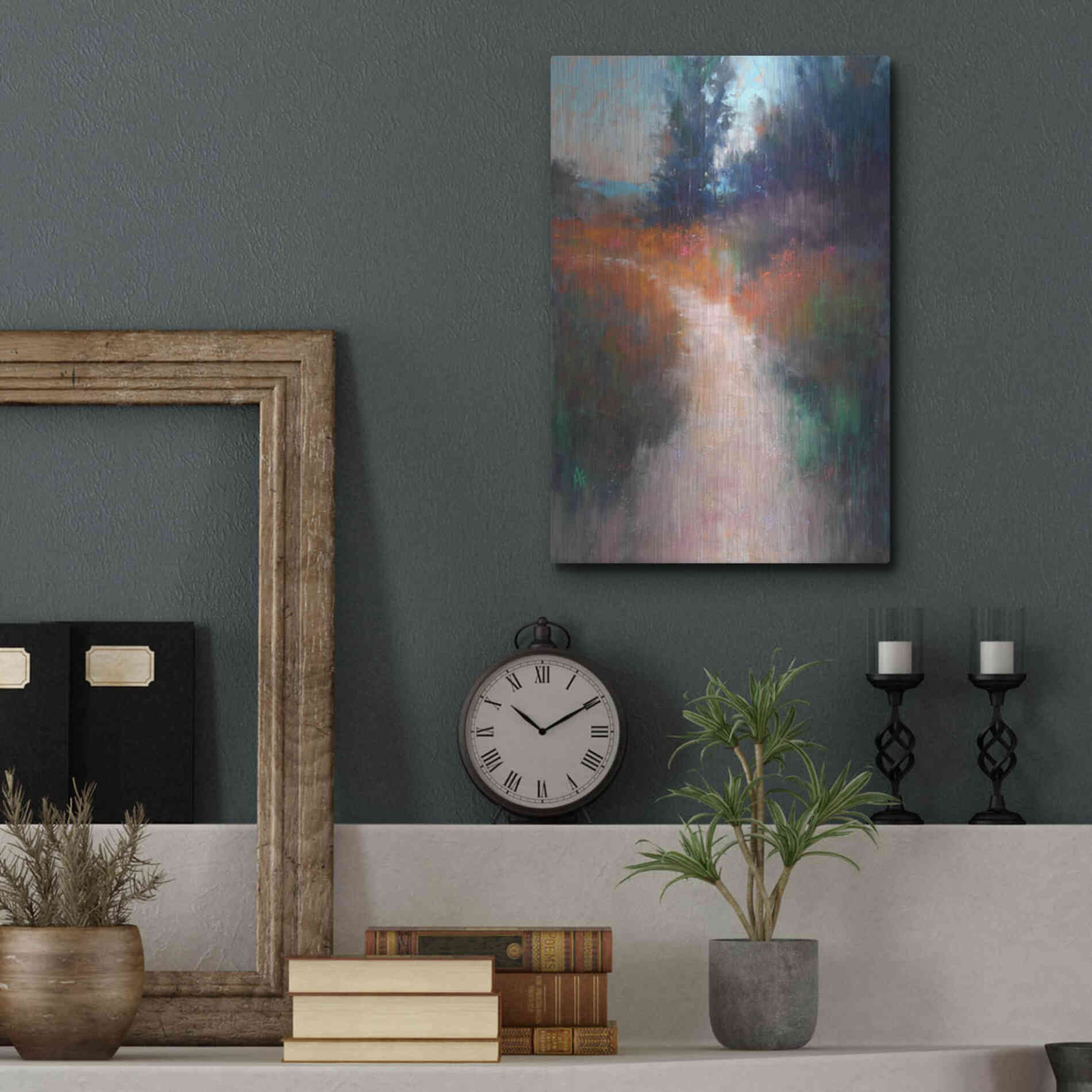 Luxe Metal Art 'Behind the Trees' by Alejandra Goss, Metal Wall Art,12x16