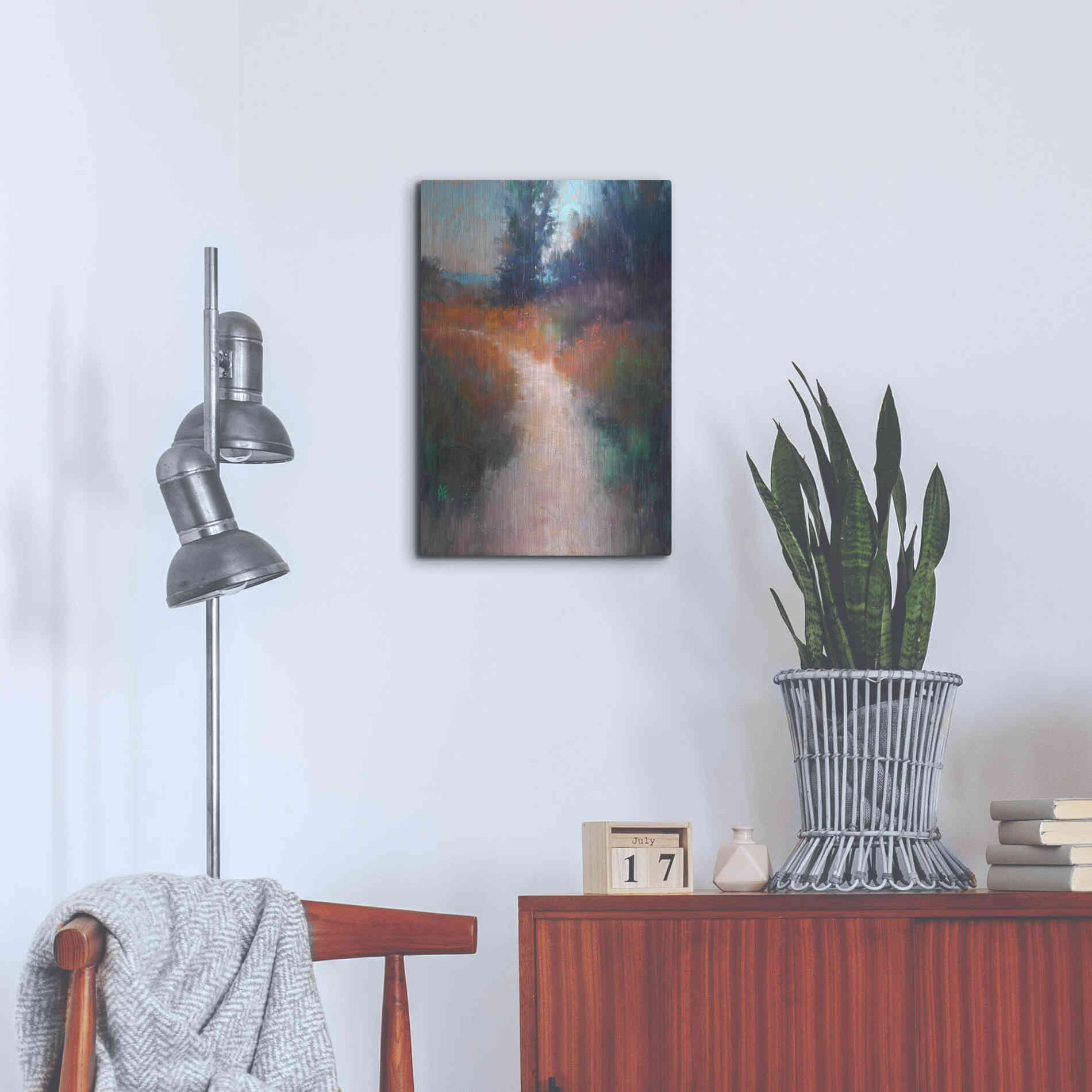 Luxe Metal Art 'Behind the Trees' by Alejandra Goss, Metal Wall Art,16x24