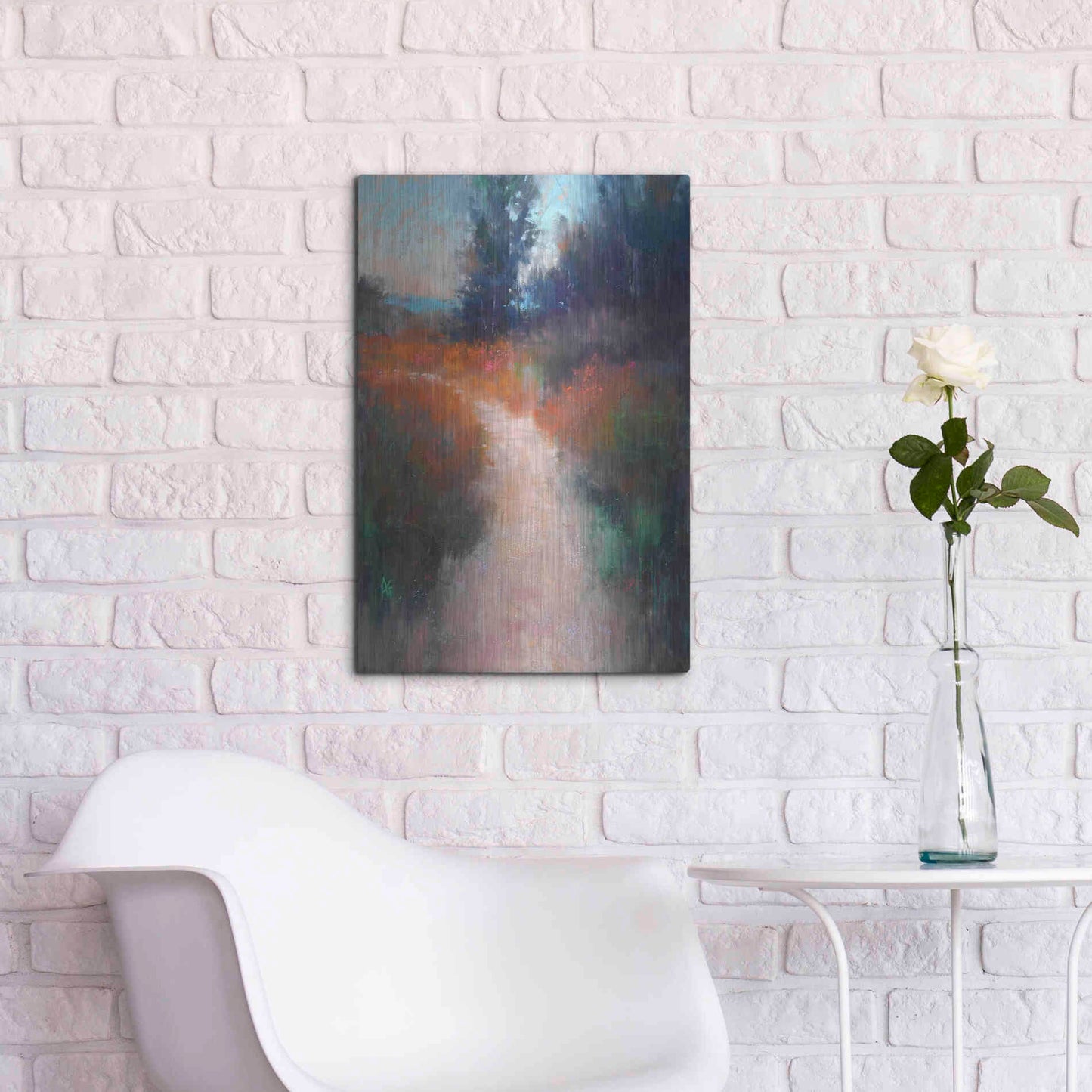 Luxe Metal Art 'Behind the Trees' by Alejandra Goss, Metal Wall Art,16x24