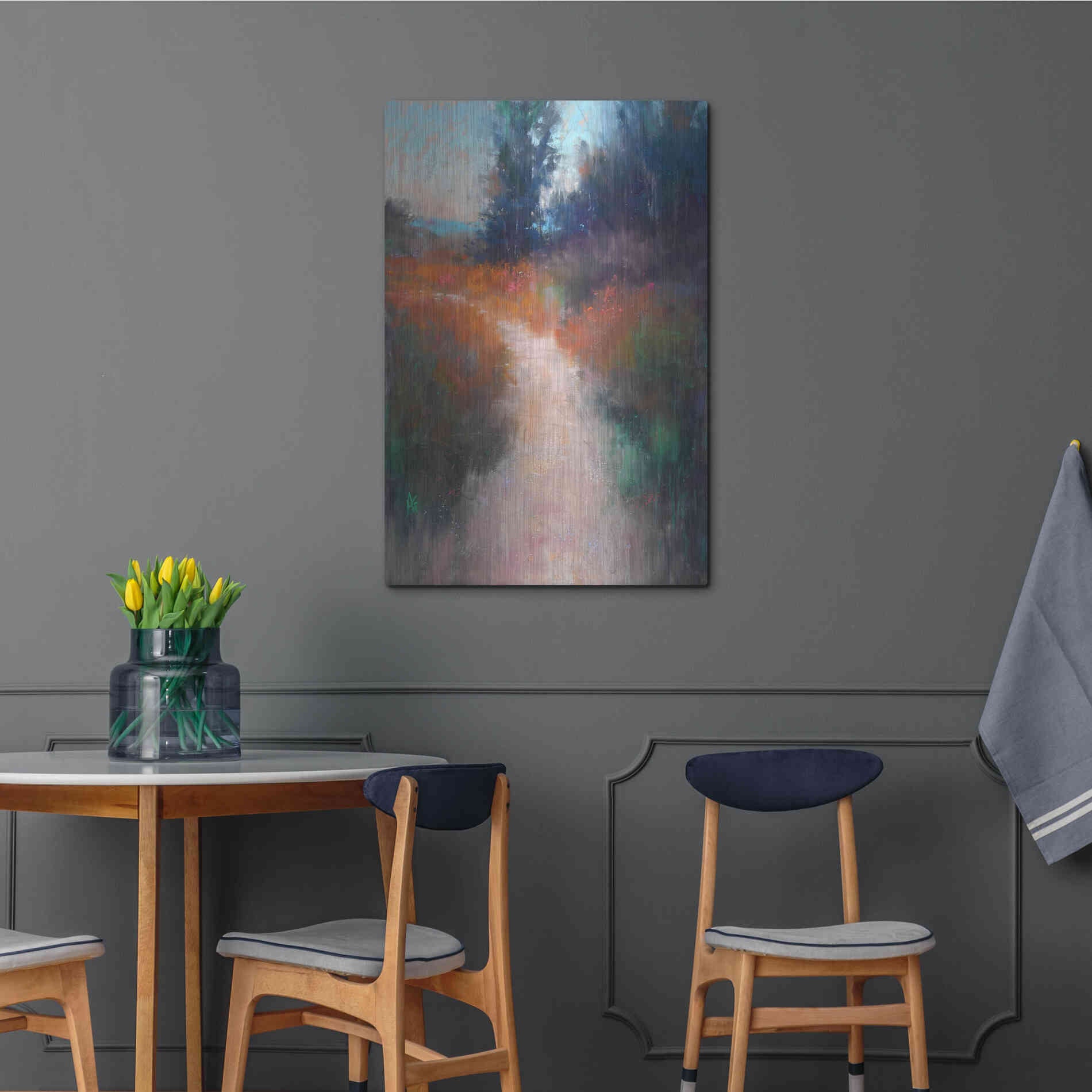 Luxe Metal Art 'Behind the Trees' by Alejandra Goss, Metal Wall Art,24x36