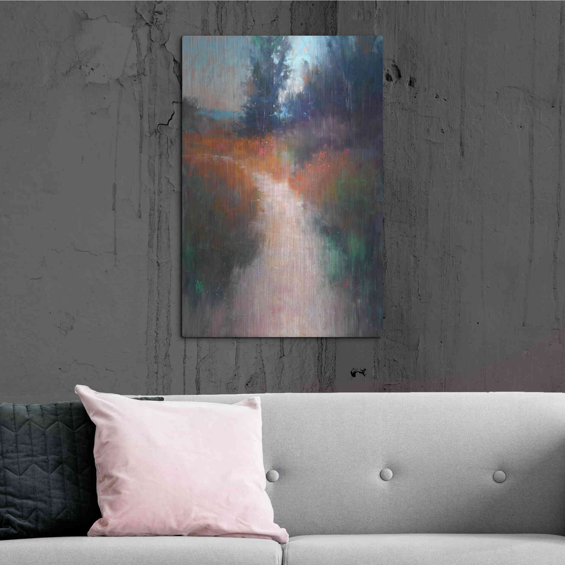 Luxe Metal Art 'Behind the Trees' by Alejandra Goss, Metal Wall Art,24x36