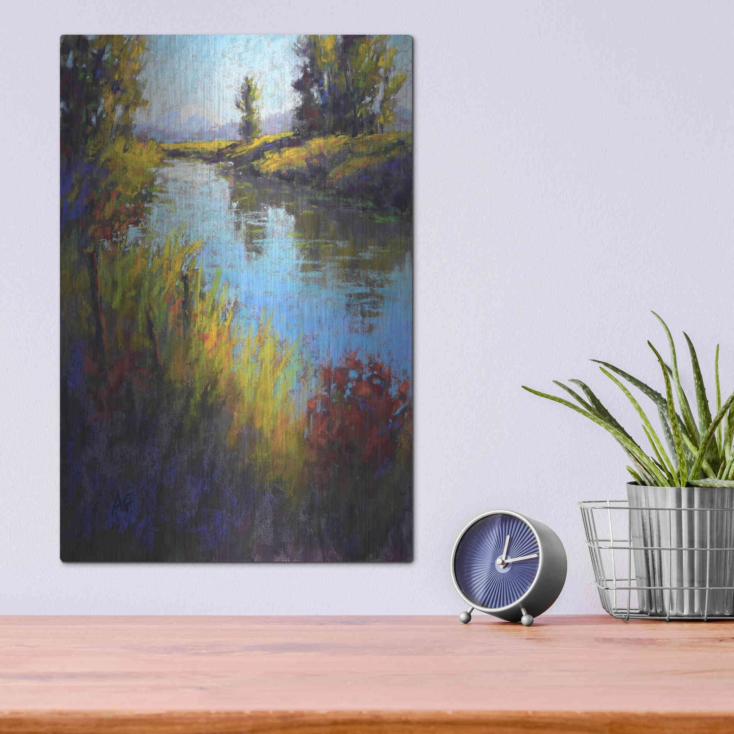 Luxe Metal Art 'Looking Down the Slough' by Alejandra Goss, Metal Wall Art,12x16