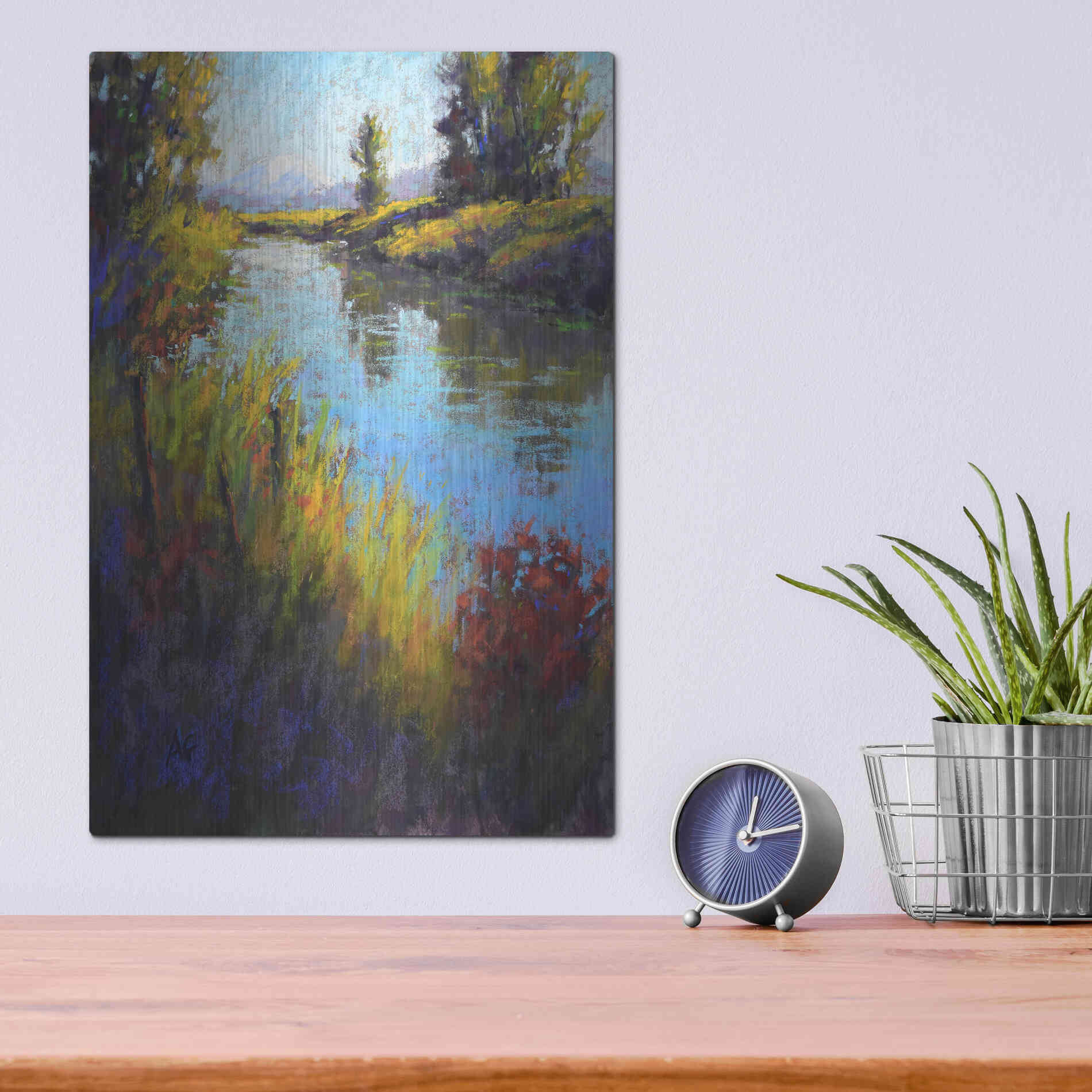 Luxe Metal Art 'Looking Down the Slough' by Alejandra Goss, Metal Wall Art,12x16