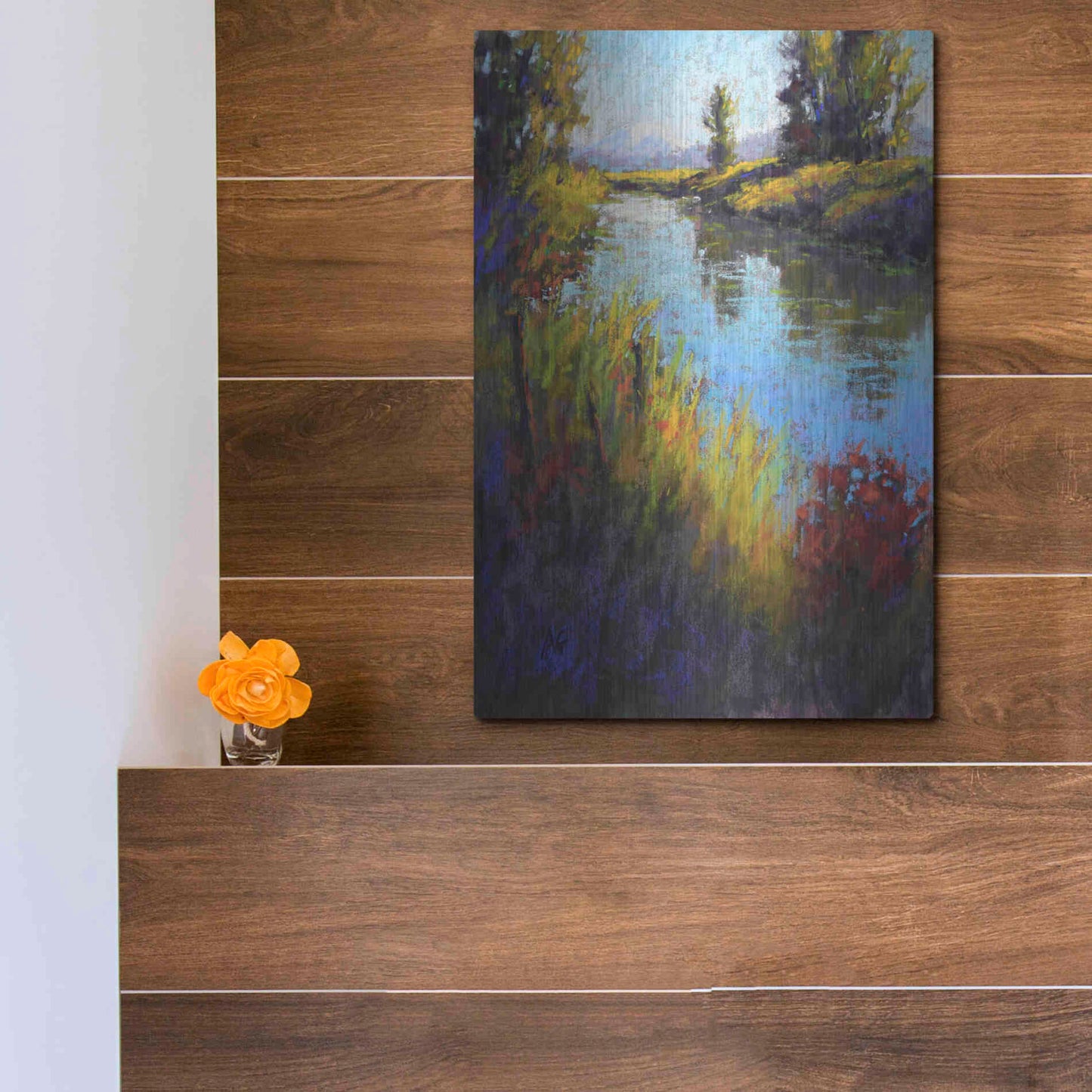 Luxe Metal Art 'Looking Down the Slough' by Alejandra Goss, Metal Wall Art,12x16