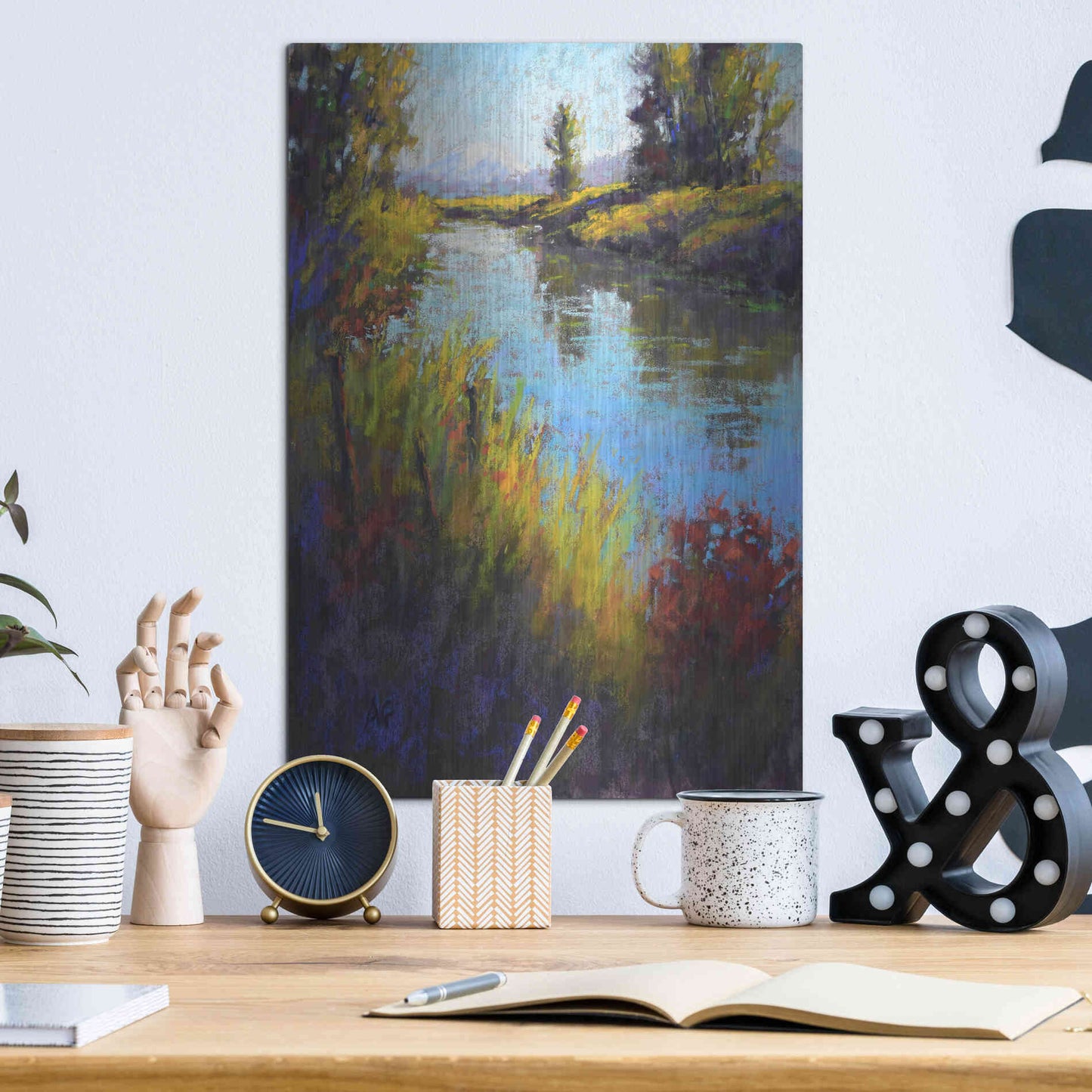 Luxe Metal Art 'Looking Down the Slough' by Alejandra Goss, Metal Wall Art,12x16