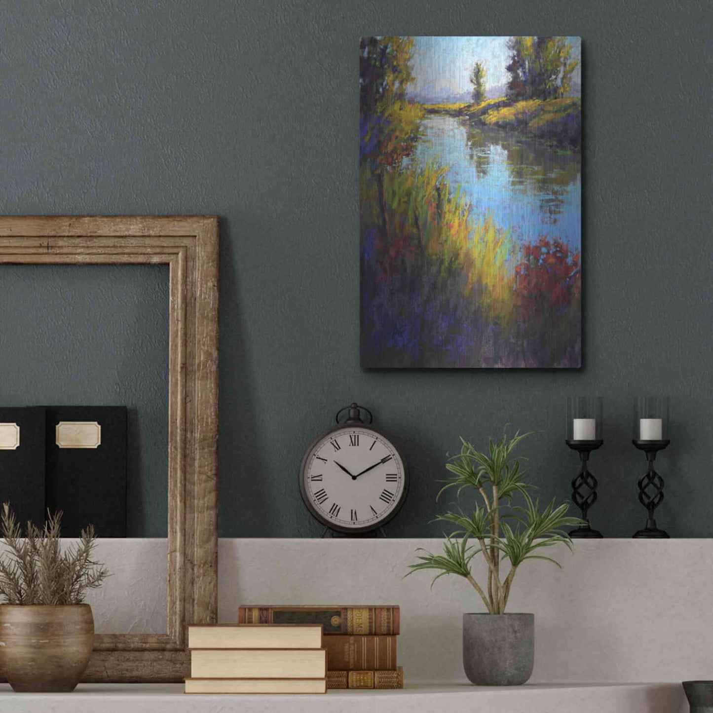 Luxe Metal Art 'Looking Down the Slough' by Alejandra Goss, Metal Wall Art,12x16