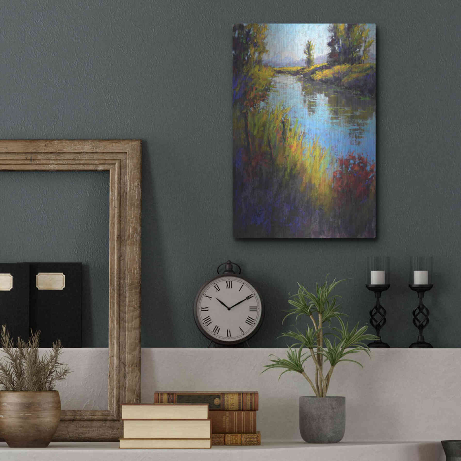 Luxe Metal Art 'Looking Down the Slough' by Alejandra Goss, Metal Wall Art,12x16
