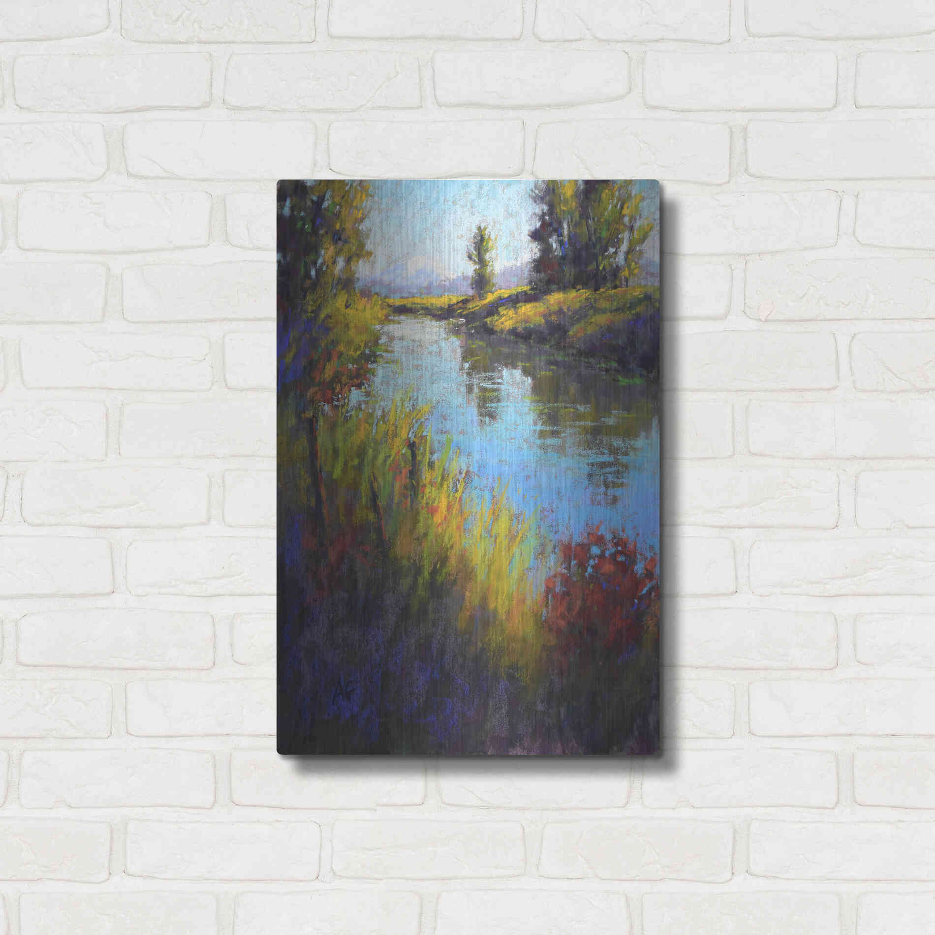 Luxe Metal Art 'Looking Down the Slough' by Alejandra Goss, Metal Wall Art,16x24