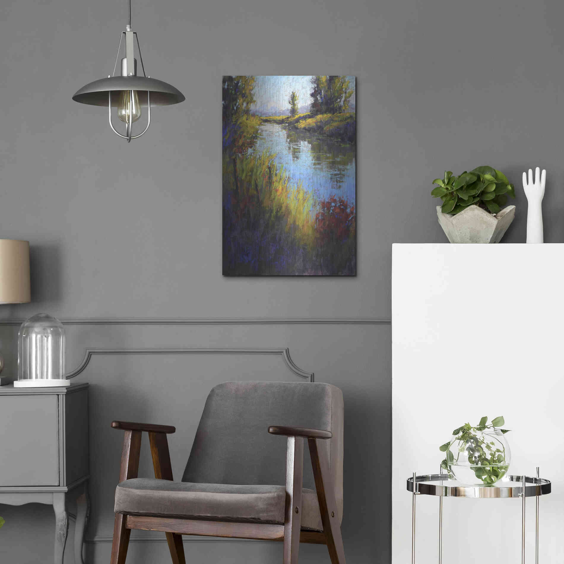 Luxe Metal Art 'Looking Down the Slough' by Alejandra Goss, Metal Wall Art,16x24