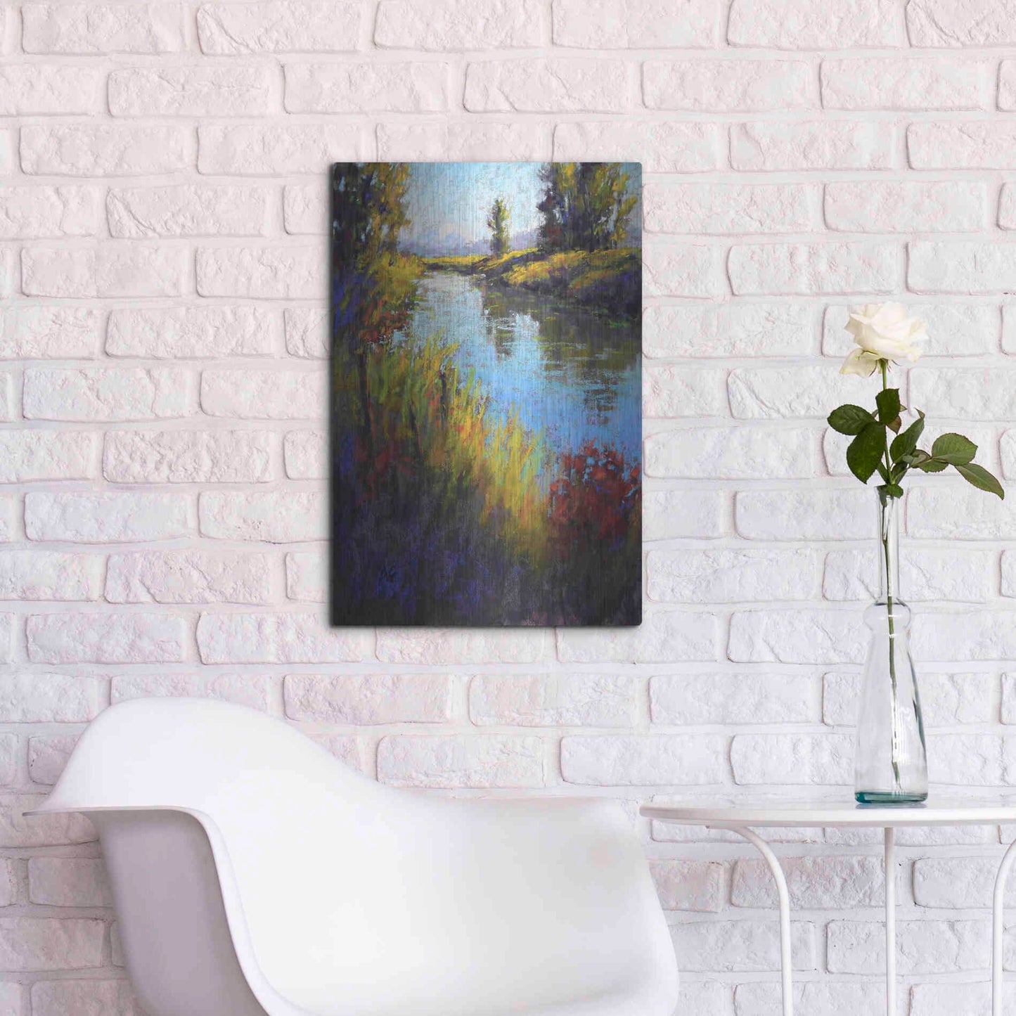 Luxe Metal Art 'Looking Down the Slough' by Alejandra Goss, Metal Wall Art,16x24