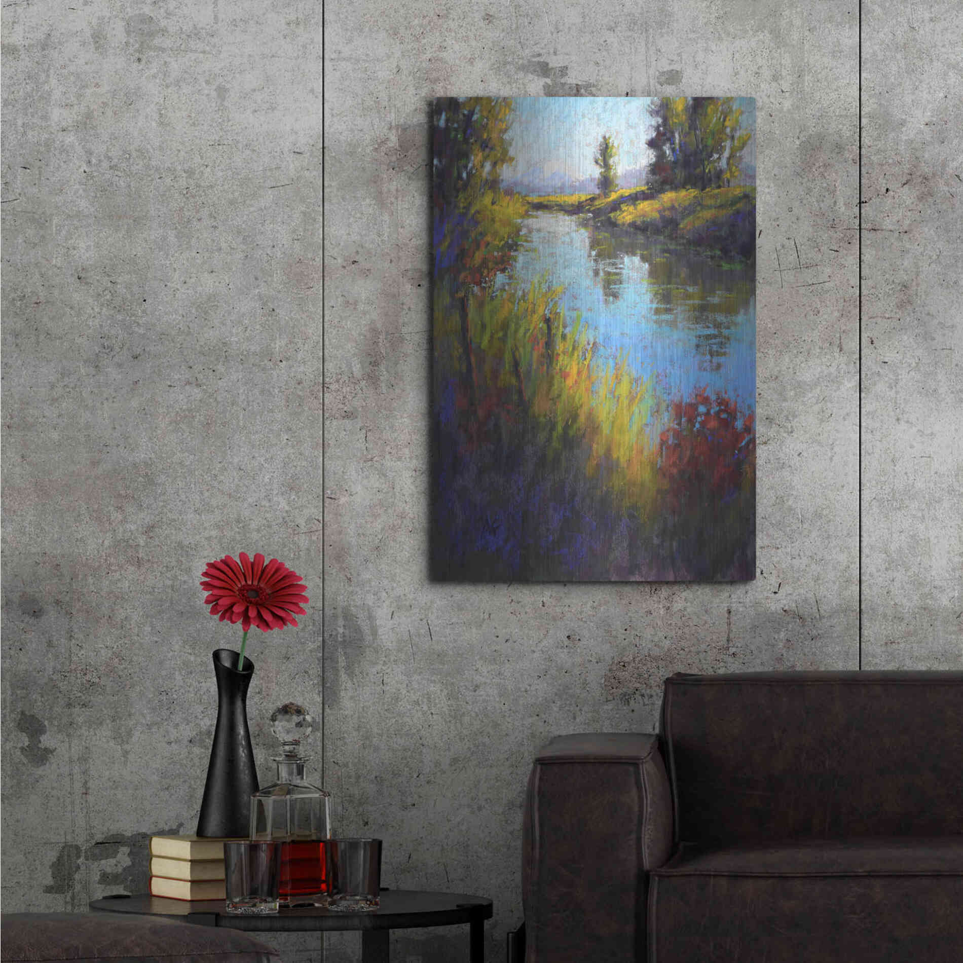 Luxe Metal Art 'Looking Down the Slough' by Alejandra Goss, Metal Wall Art,24x36