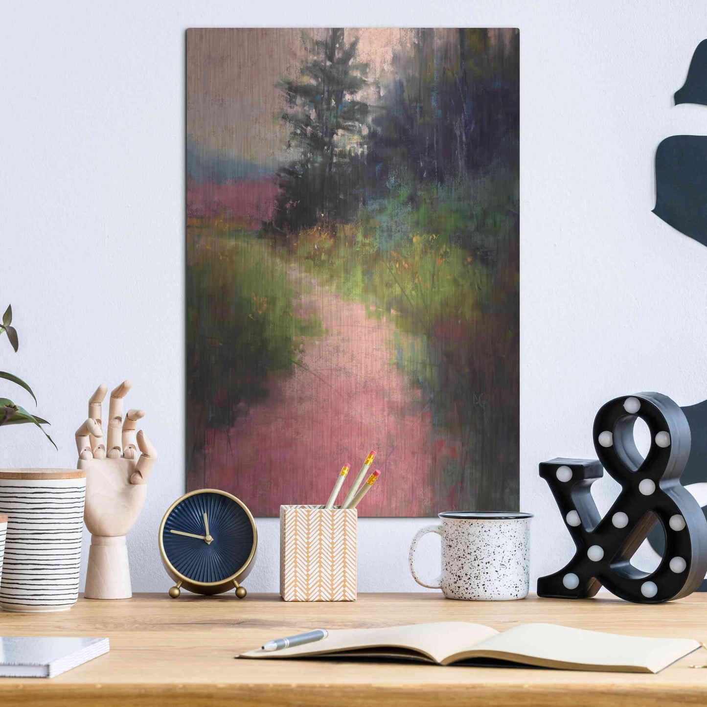 Luxe Metal Art 'Magenta' by Alejandra Goss, Metal Wall Art,12x16