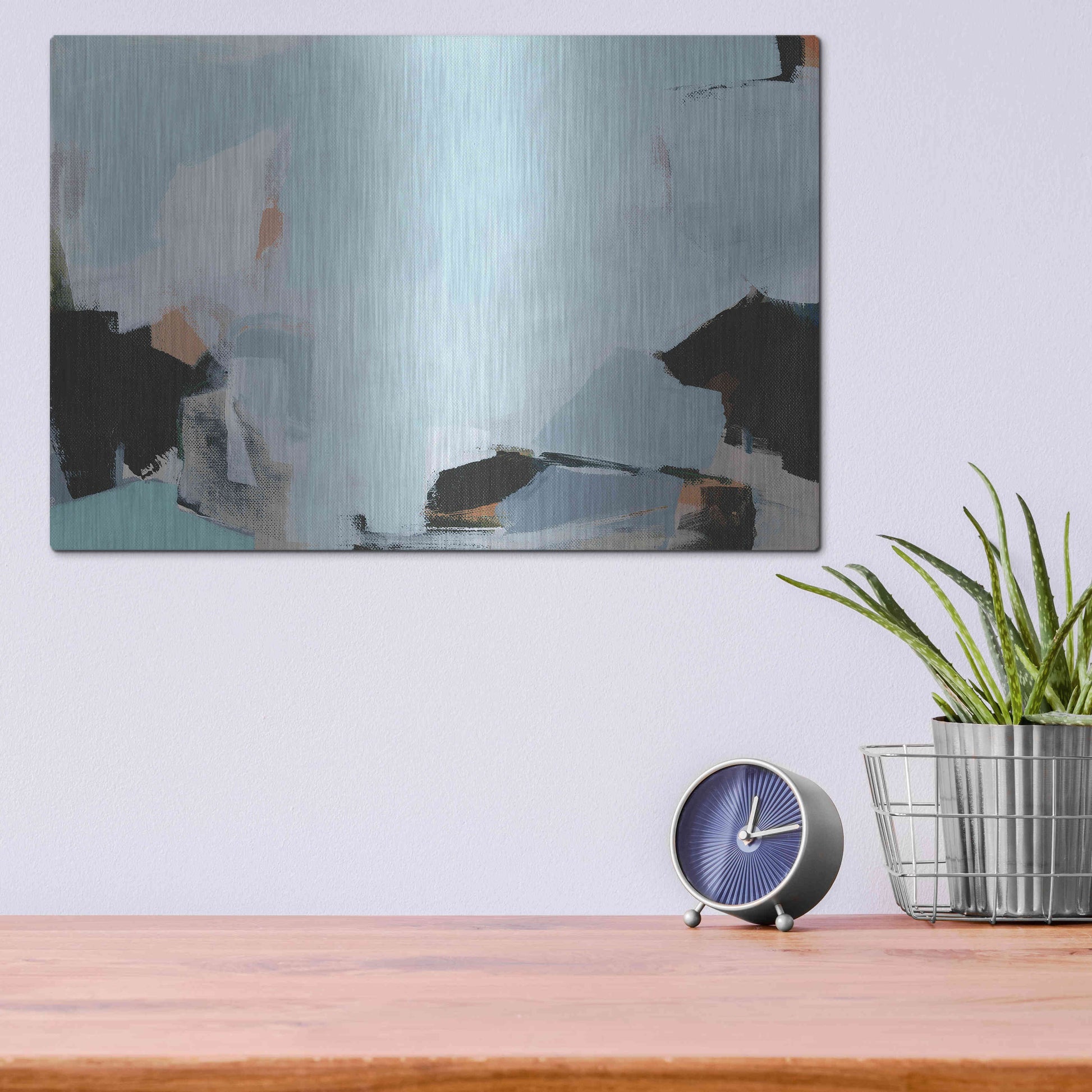 Luxe Metal Art 'Iceberg' by Amanda Hawkins, Metal Wall Art,16x12