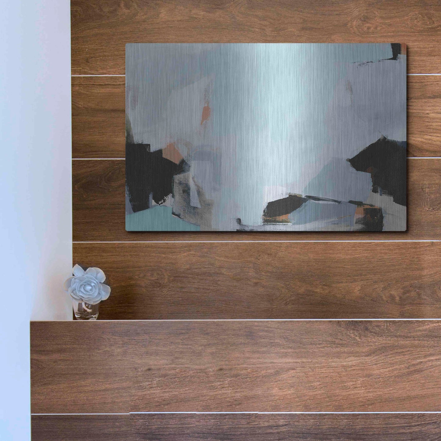 Luxe Metal Art 'Iceberg' by Amanda Hawkins, Metal Wall Art,16x12