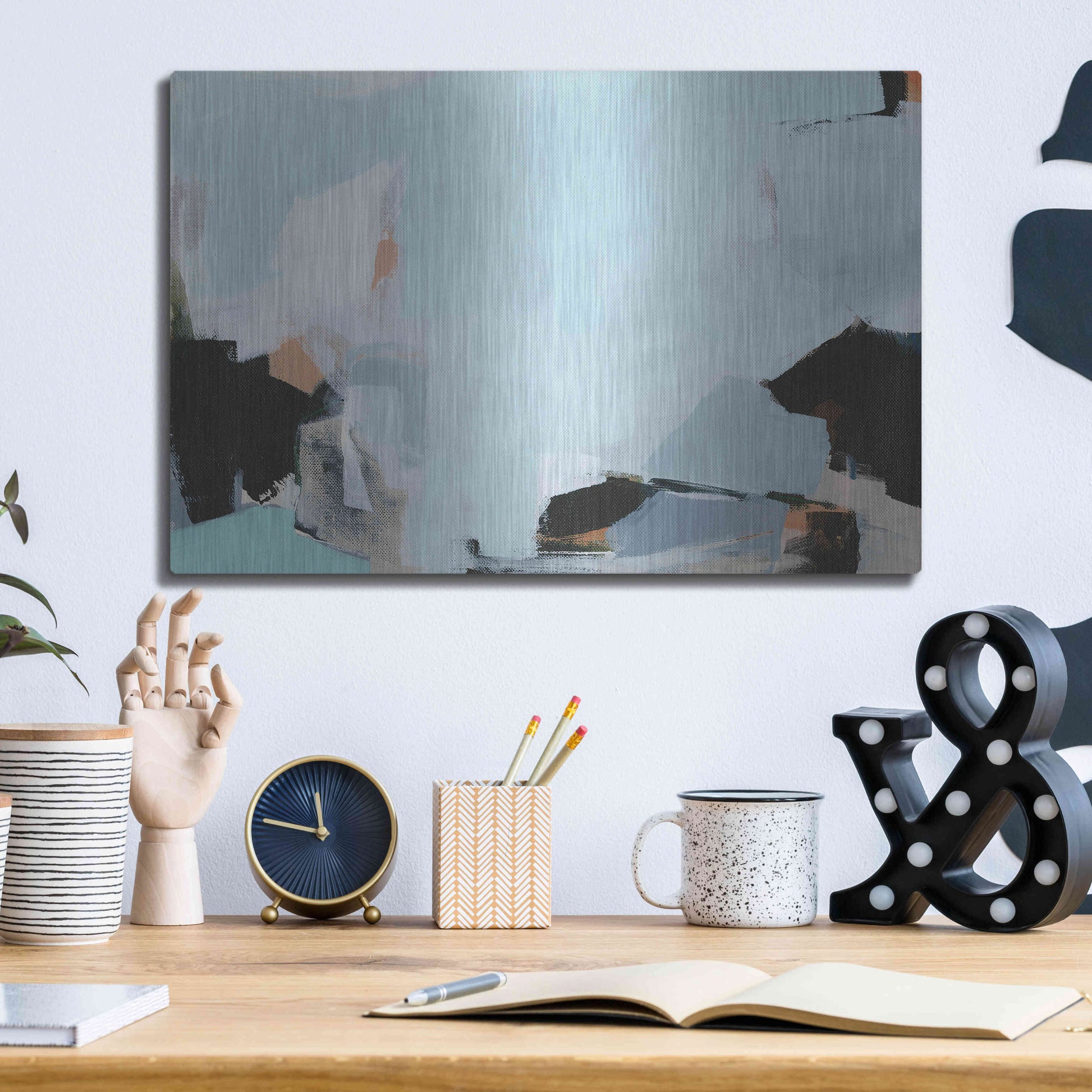 Luxe Metal Art 'Iceberg' by Amanda Hawkins, Metal Wall Art,16x12