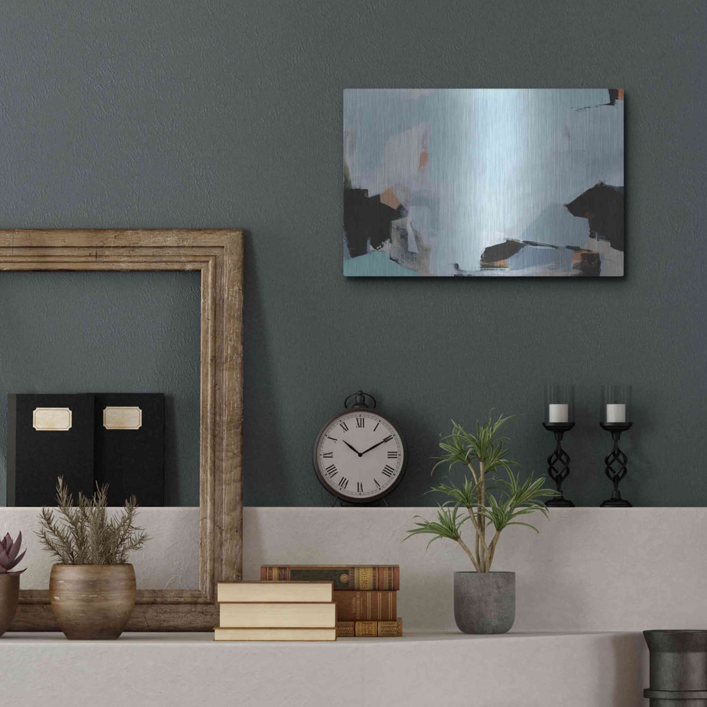 Luxe Metal Art 'Iceberg' by Amanda Hawkins, Metal Wall Art,16x12