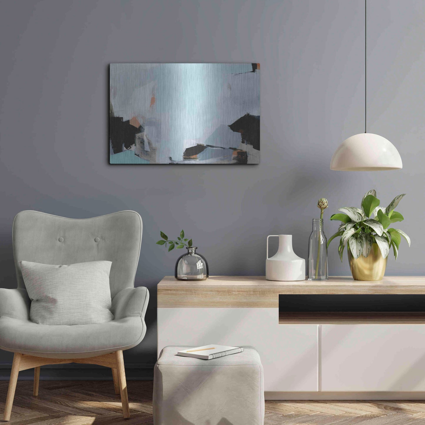 Luxe Metal Art 'Iceberg' by Amanda Hawkins, Metal Wall Art,24x16