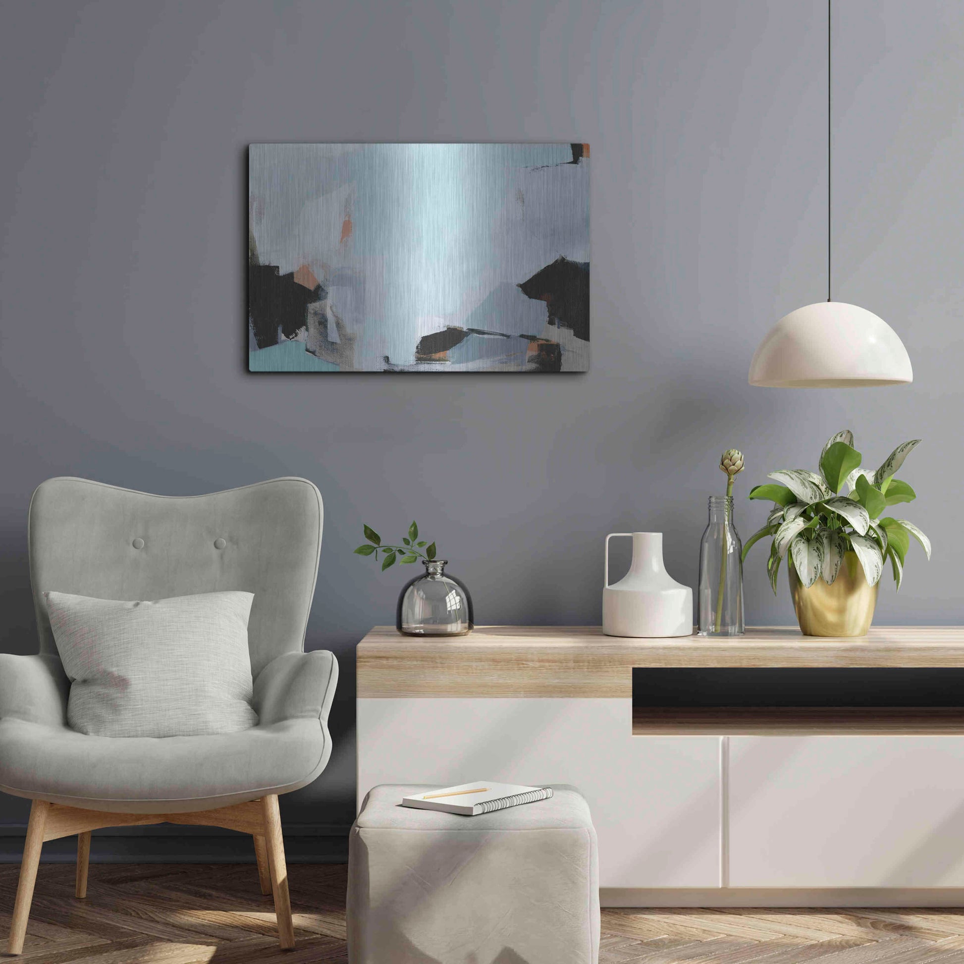 Luxe Metal Art 'Iceberg' by Amanda Hawkins, Metal Wall Art,24x16