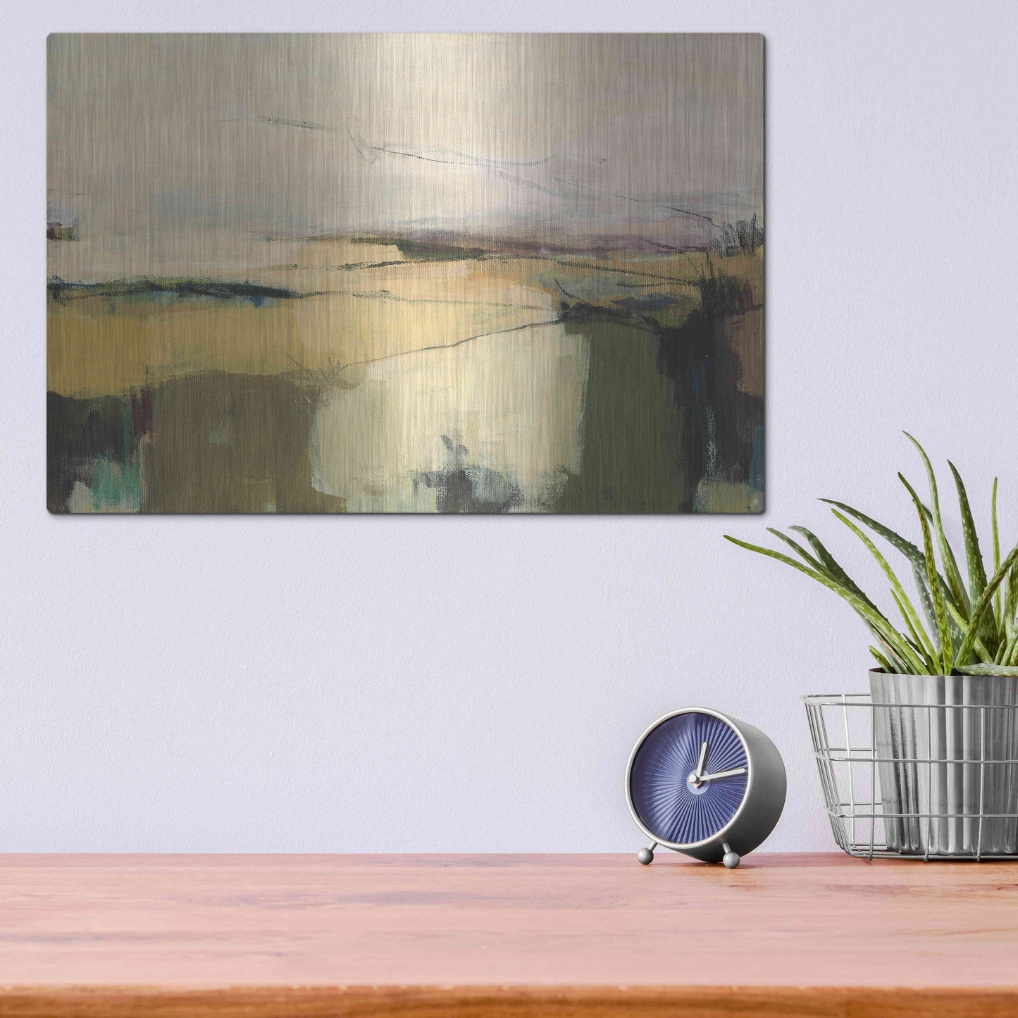 Luxe Metal Art 'Midcoast 1' by Amanda Hawkins, Metal Wall Art,16x12