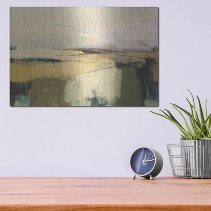 Luxe Metal Art 'Midcoast 1' by Amanda Hawkins, Metal Wall Art,16x12