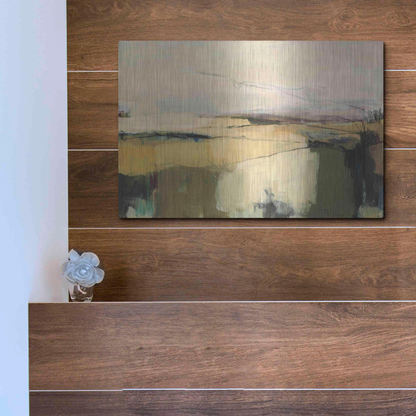 Luxe Metal Art 'Midcoast 1' by Amanda Hawkins, Metal Wall Art,16x12
