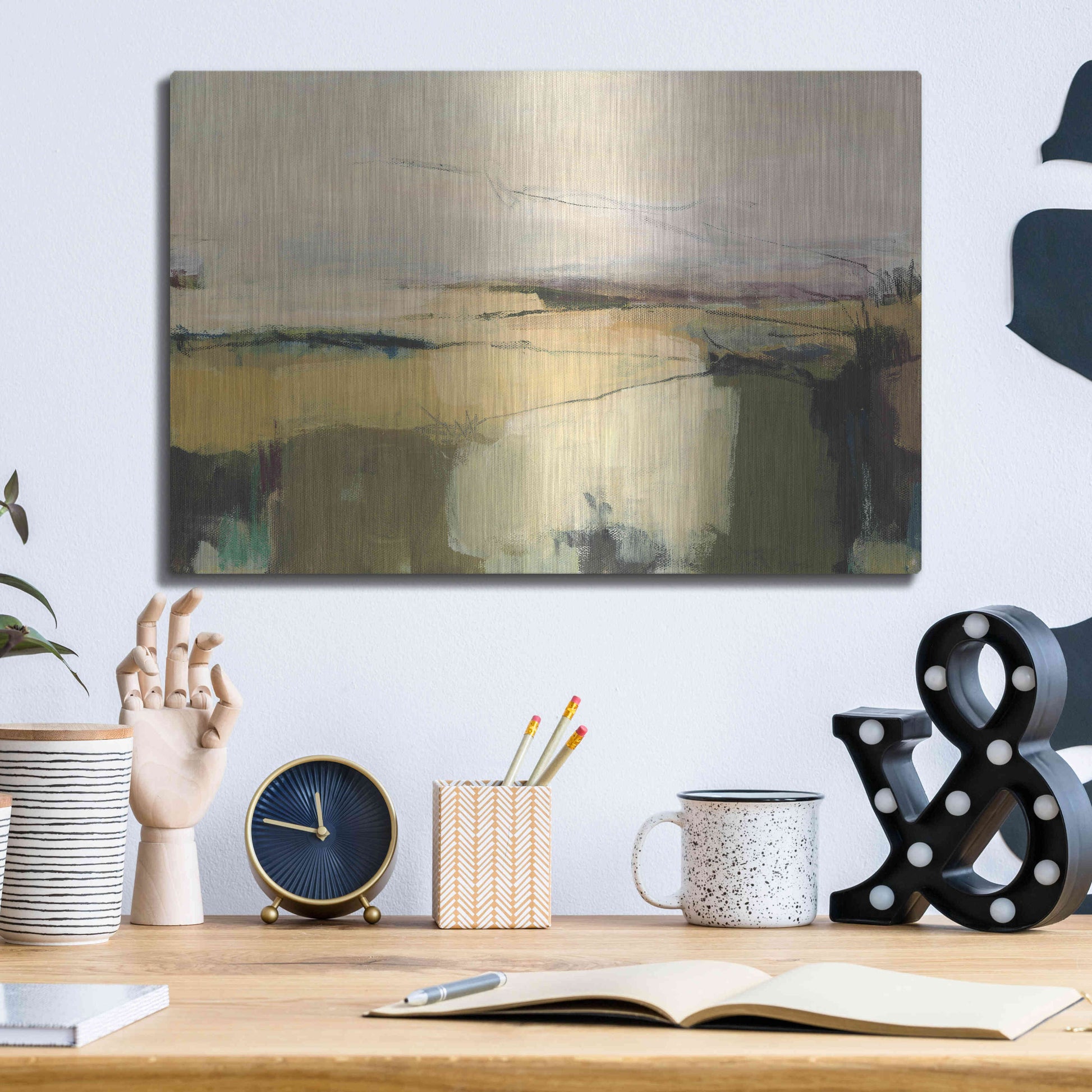 Luxe Metal Art 'Midcoast 1' by Amanda Hawkins, Metal Wall Art,16x12