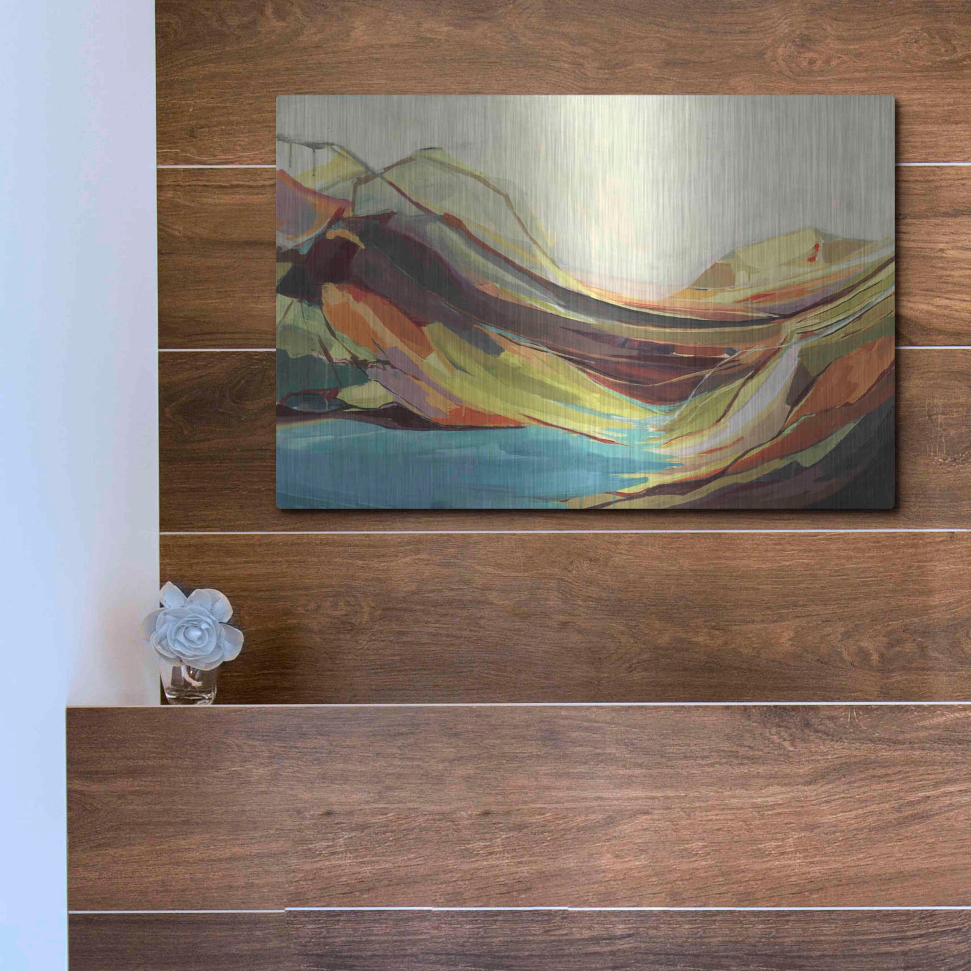 Luxe Metal Art 'Mount Desert Isle' by Amanda Hawkins, Metal Wall Art,16x12