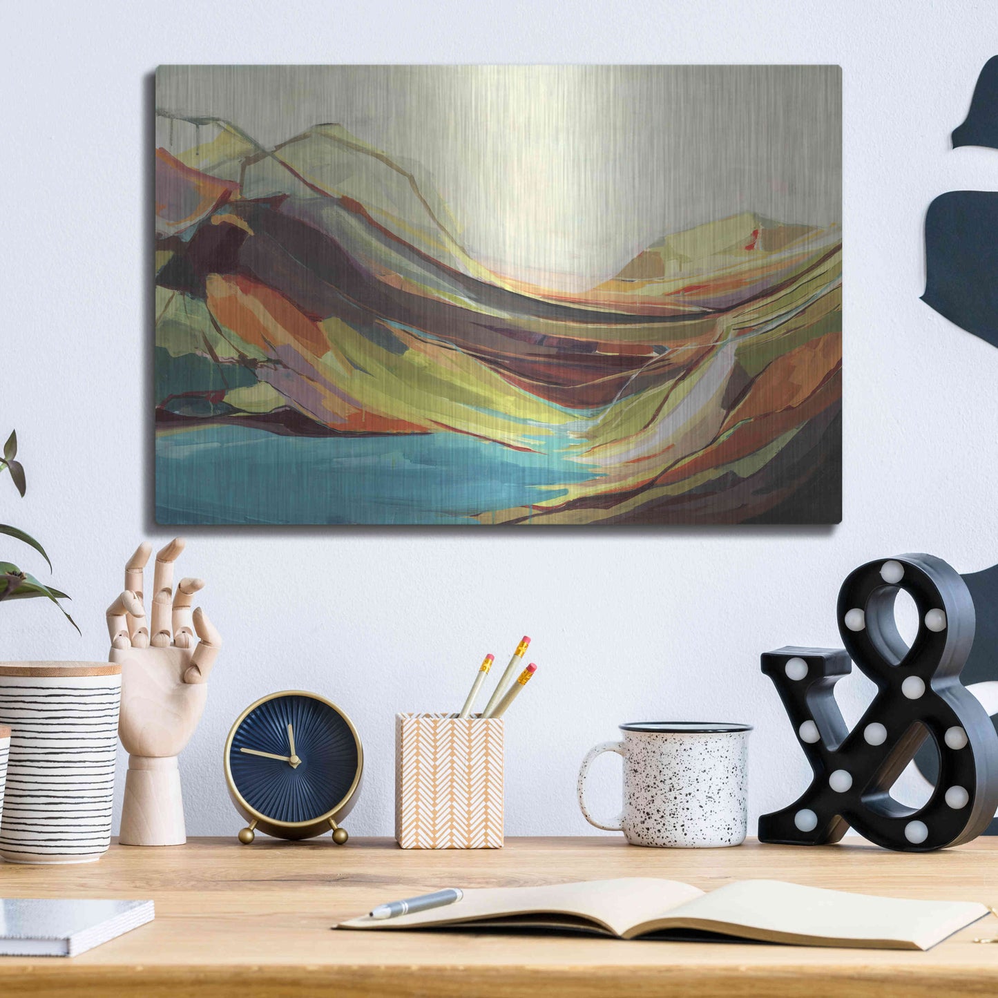 Luxe Metal Art 'Mount Desert Isle' by Amanda Hawkins, Metal Wall Art,16x12