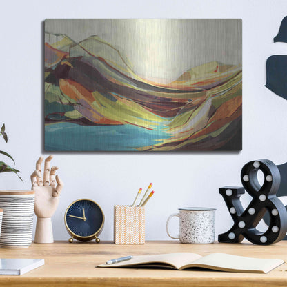 Luxe Metal Art 'Mount Desert Isle' by Amanda Hawkins, Metal Wall Art,16x12